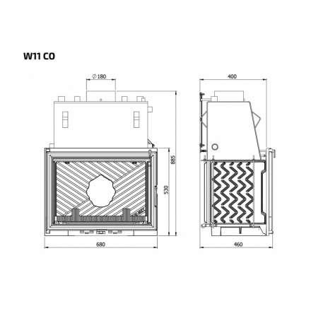 Каминная топка Kawmet W11CO 18 кВт с водяным контуром в Молодечно