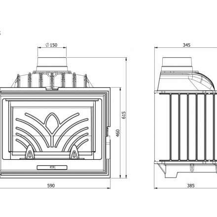 Каминная топка Kawmet W13 9,5 кВт в Молодечно