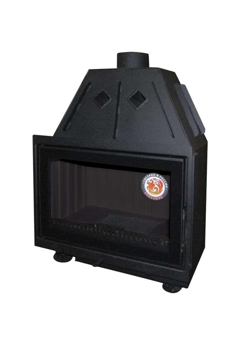 Каминная топка Экокамин Альфа 700-150 чёрный шамот принтинг купить в Молодечно