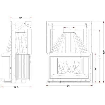 Каминная топка Invicta Prismatic 850 с подъёмом в Молодечно