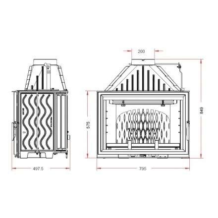 Каминная топка Invicta 800 Grande Vision с шибером в Молодечно