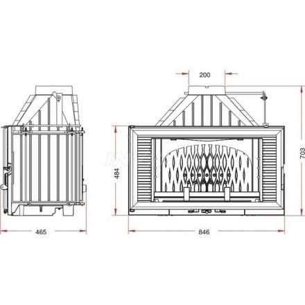Каминная топка Invicta Horizontal 840 с шибером в Молодечно