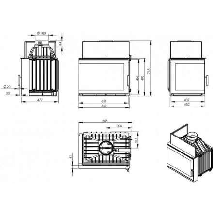 Каминная топка NORDflam Torn left в Молодечно