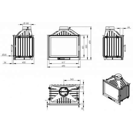 Каминная топка NORDflam Trent в Молодечно