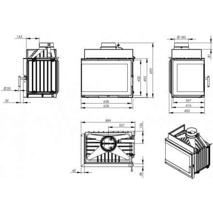 Каминная топка NORDflam Trent left в Молодечно