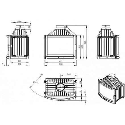Каминная топка NORDflam Falcon в Молодечно