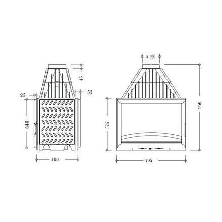 Каминная топка Invicta 800 Double Face в Молодечно