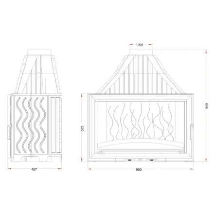 Каминная топка Invicta 900 Grand Vision с подъёмом в Молодечно