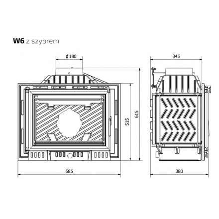 Каминная топка Kawmet W6-13,7 кВт в Молодечно