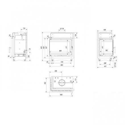 Каминная топка Kratki Maja/PW/BL/12/BS/W/Deco в Молодечно