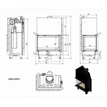 Каминная топка Kratki MBA/L/BS/G в Молодечно