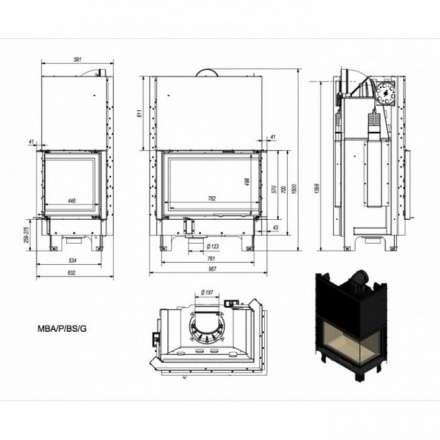 Каминная топка Kratki MBA/P/BS/G в Молодечно