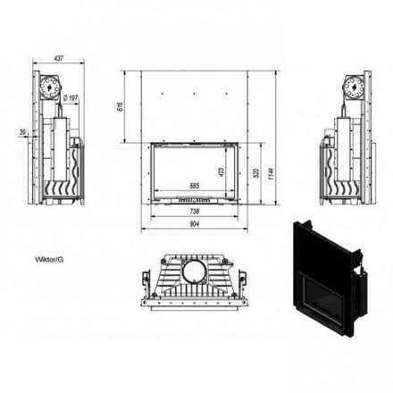 Каминная топка Kratki Wiktor/G в Молодечно