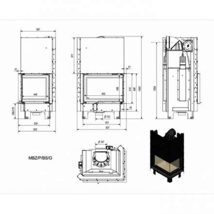 Каминная топка Kratki MBZ/P/BS/G в Молодечно