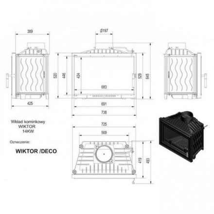 Каминная топка Kratki Wiktor/DECO в Молодечно