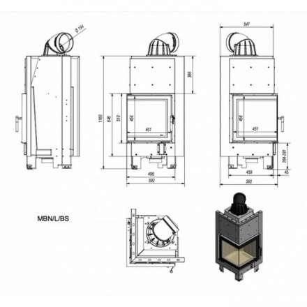 Каминная топка Kratki MBN/L/BS в Молодечно