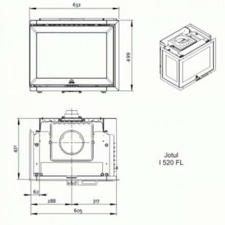 Каминная топка Jotul I 520 FRL в Молодечно