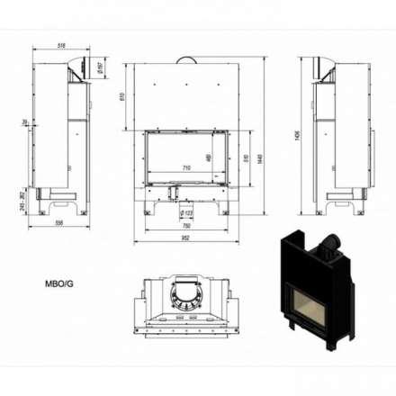 Каминная топка Kratki MBO/G в Молодечно
