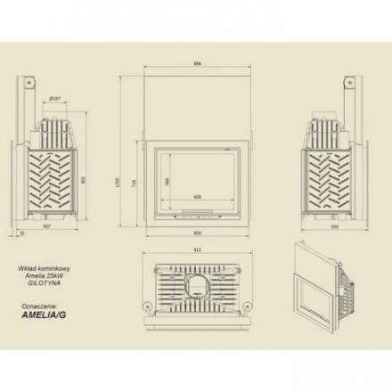 Каминная топка Kratki Amelia/G в Молодечно