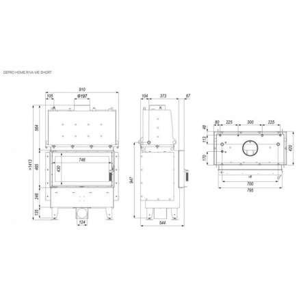 Каминная топка DEFRO HOME RIVA ME SHORT с водяным контуром в Молодечно