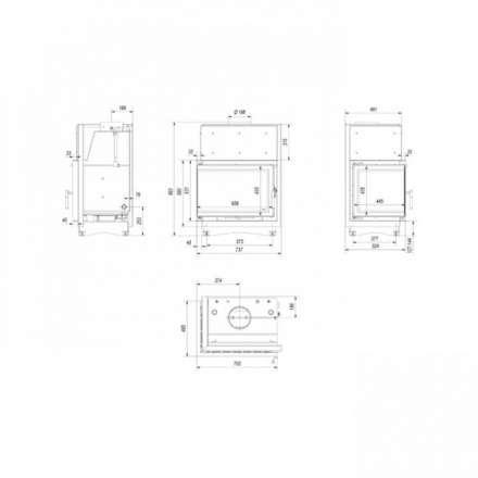 Каминная топка Kratki Zuzia/PW/BL/19/BS/W/Deco в Молодечно