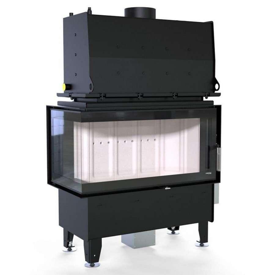 Каминная топка Defro Home RIVA ME BL SHORT угловая, с водяным контуром Амазонка бай фото в Молодечно