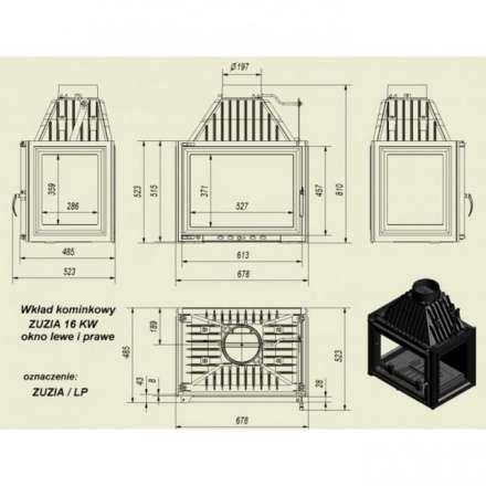 Каминная топка Kratki Zuzia/LP в Молодечно