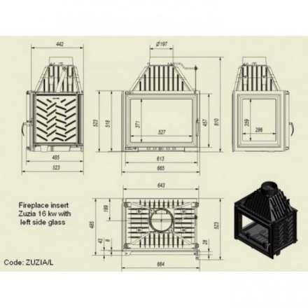 Каминная топка Kratki Zuzia/L в Молодечно