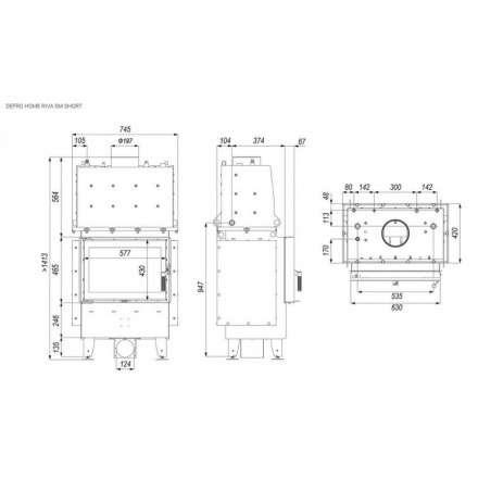 Каминная топка DEFRO HOME RIVA SM SHORT с водяным контуром в Молодечно