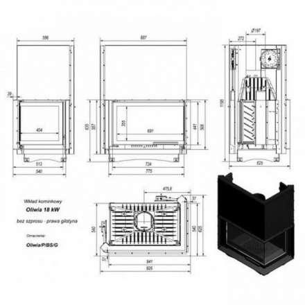 Каминная топка Kratki Oliwia/P/BS/G в Молодечно