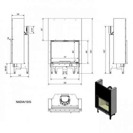 Каминная топка Kratki Nadia/13/G в Молодечно