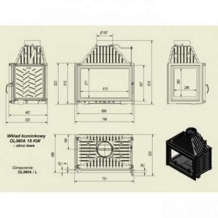 Каминная топка Kratki Oliwia/L в Молодечно