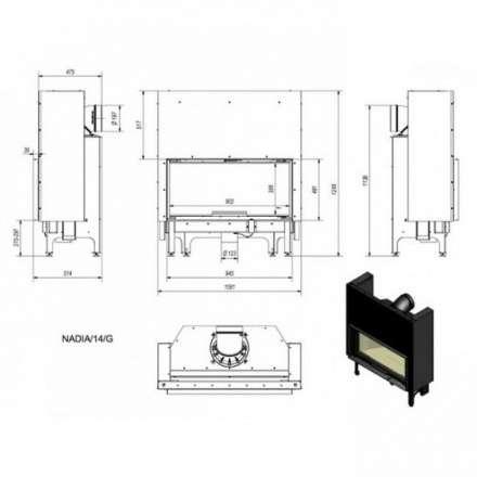 Каминная топка Kratki Nadia/14/G (гильотина) в Молодечно