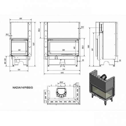 Каминная топка Kratki NADIA/14/P/BS/G в Молодечно