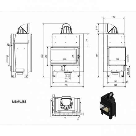 Каминная топка Kratki MBM/L/BS в Молодечно
