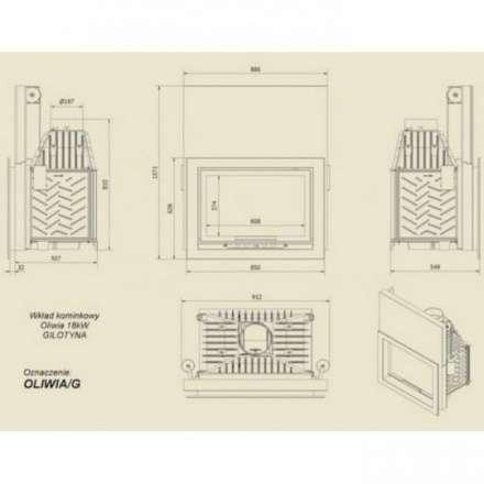 Каминная топка Kratki Oliwia/G в Молодечно