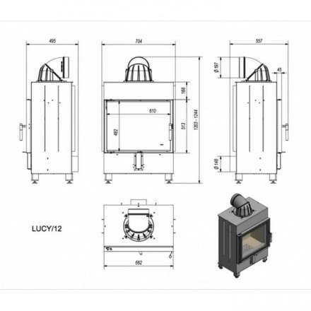 Каминная топка Kratki Lucy/12 в Молодечно