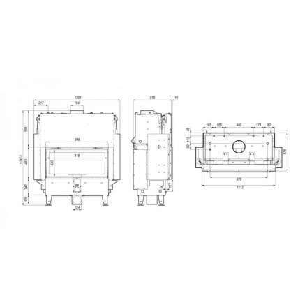 Каминная топка Defro Home RIVA LA G SHORT с водяным контуром и подъемом стекла вверх в Молодечно