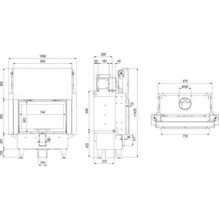 Каминная топка Defro Home Navi ME G с водяным контуром и подъемом стекла вверх в Молодечно