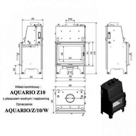 Каминная топка Kratki AQUARIO/Z/10/PW/W в Молодечно