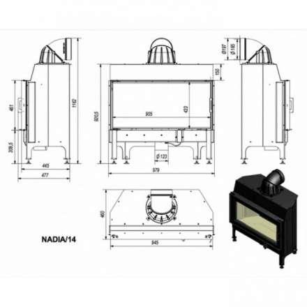 Каминная топка Kratki Nadia/14 в Молодечно