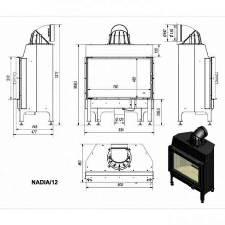Каминная топка Kratki Nadia/12 в Молодечно
