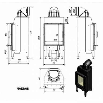 Каминная топка Kratki Nadia/8 в Молодечно