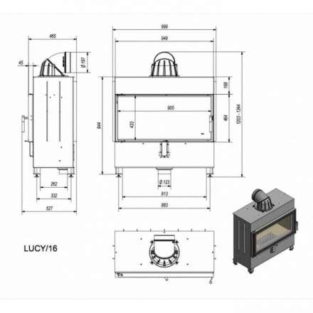 Каминная топка Kratki Lucy/16 в Молодечно
