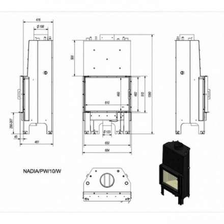 Каминная топка Kratki Nadia/PW/10/W в Молодечно