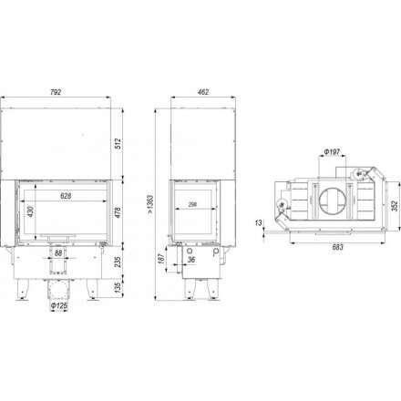 Каминная топка INTRA SM BL SLIM G в Молодечно