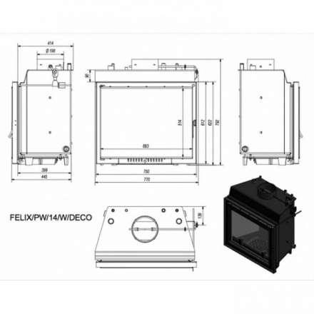 Каминная топка Kratki Felix/PW/14/W/DECO в Молодечно