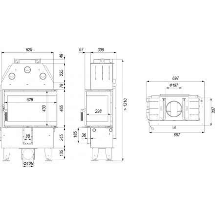 Каминная топка INTRA SM BP SLIM в Молодечно