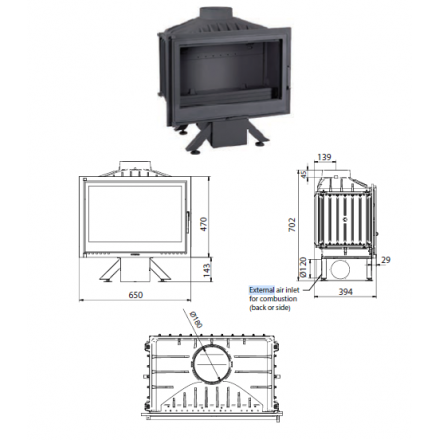 Каминная топка Ferguss FG17 с подводом воздуха извне в Молодечно