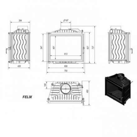 Каминная топка Kratki Felix в Молодечно